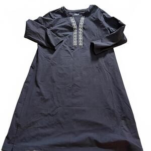 LANDS' END Wms SZ M Black VNeck Longsleeve Swimsuit Modest Coverup Nylon/Spandex